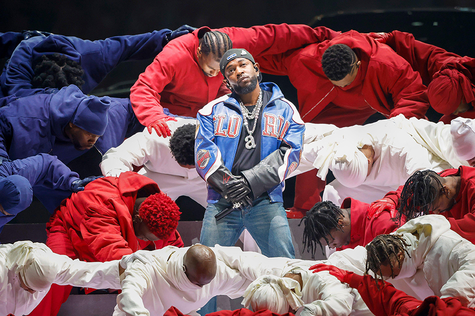 Grammy award winning rapper Kendrick Lamar headlines the Super Bowl LIX Halftime Show at Caesars Superdome in New Orleans