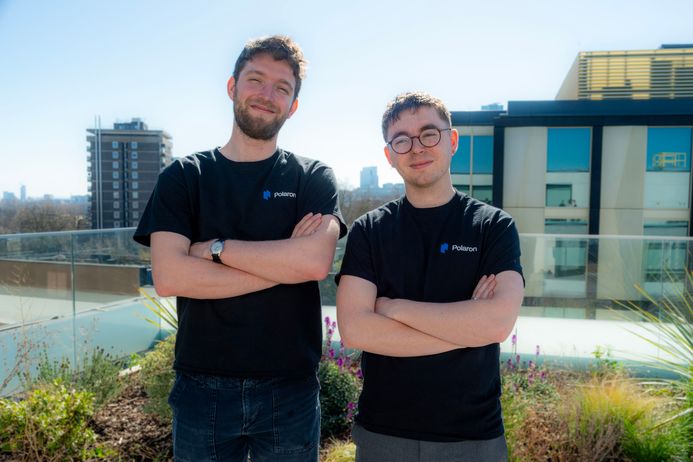 Steve Kench and Isaac Squires outside their Hoxton HQ in London.