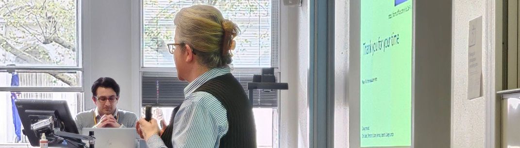 Banner image of Chris Banks at workshop 1 of the Beyond Open Research project